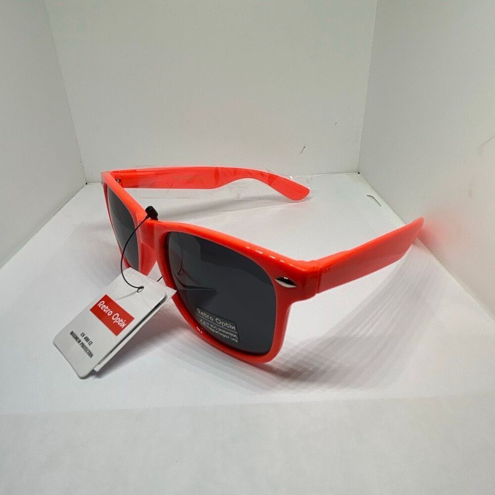Retro Optix Neon Orange Flex Fit Sunglasses UV400 Smoke lens